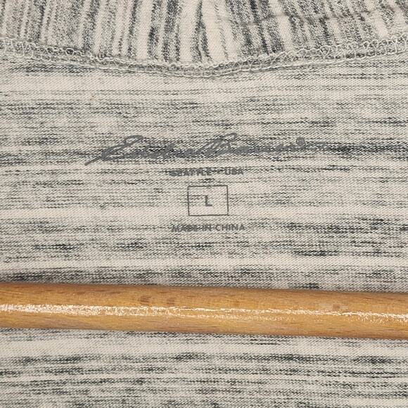 🌻3 for $18 Eddie Bauer Gray Striped Cotton Cardigan - Picture 4 of 5